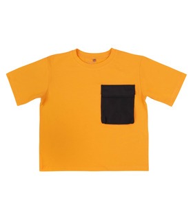 Футболка дитяча ФБ937 (500) ➤ жовта дитяча футболка з синьою кишенею від МамаТато