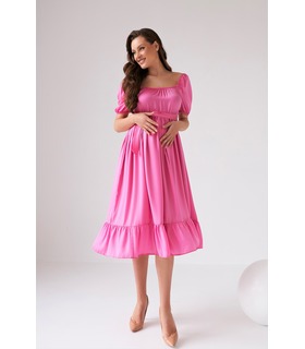 Сукня Розмарі RO ➤ рожева літня сукня в горошок вагітним від МамаТато