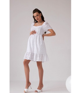 Платье для беременных мод.2168 1618 ➤ белое летнее платье беременным и кормящим от МамаТато