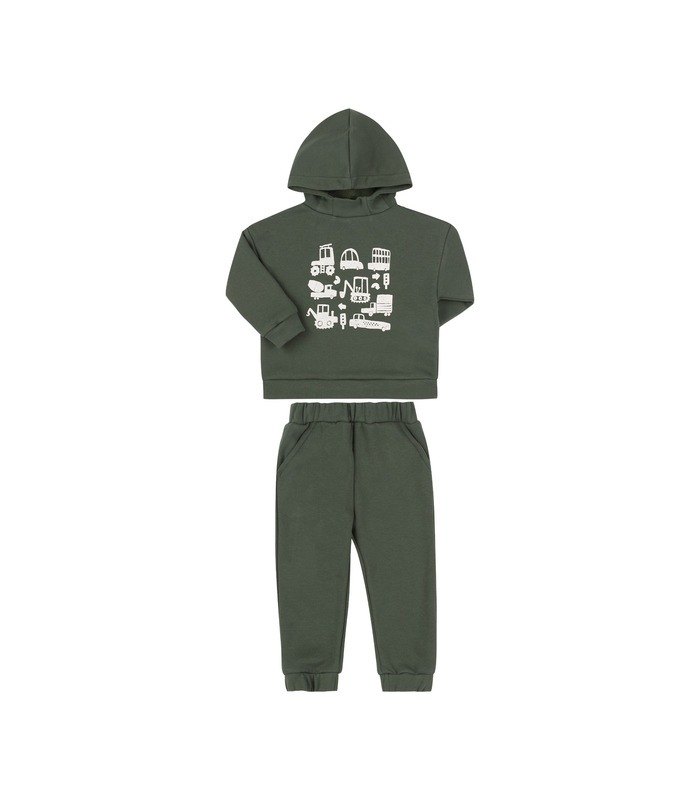 теплий дитячий костюм зеленого кольору