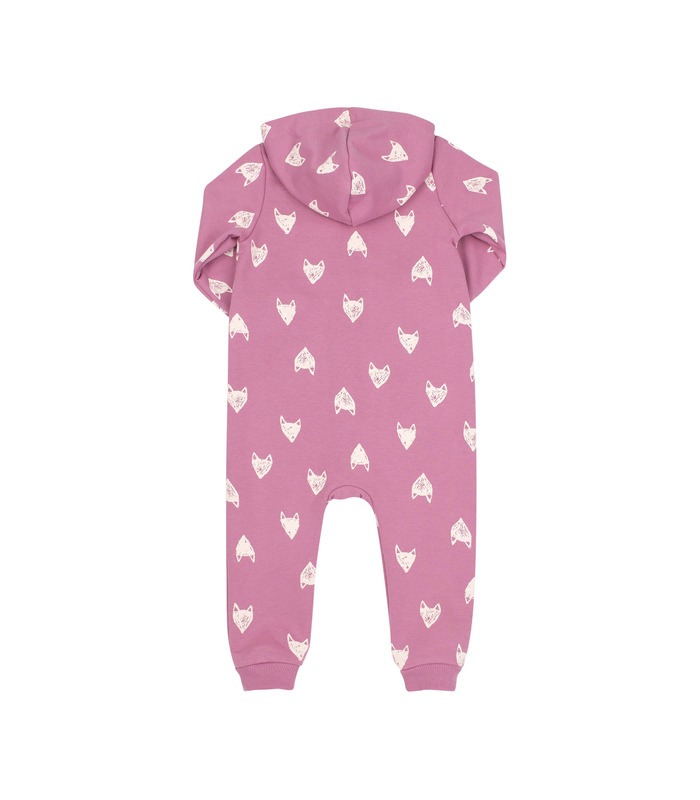 Дитячий комбінезон КБ209 (301) - теплий рожевий дитячий комбінезон з лисичками від МамаТато