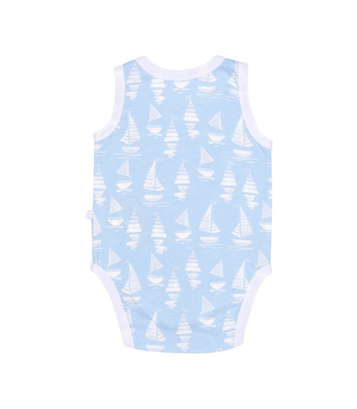 Дитяча майка-боді БД5 кулір (40B) - блакитна майка-бодік з принтом для хлопчиків від МамаТато