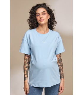 голубая футболка для беременных