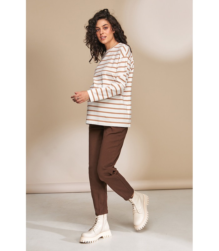 Штаны Лоун BR - коричневые штаны беременным осень от МамаТато