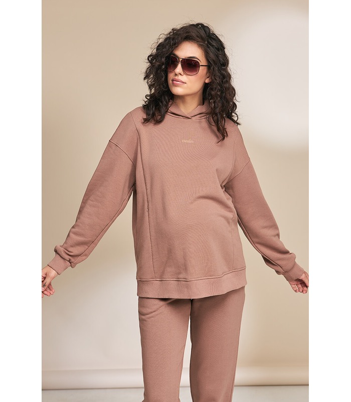 коричневое худи для беременных