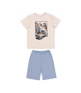 Детская пижама КП262 (G40) ➤ детская летняя пижама с динзавром мальчику от МамаТато