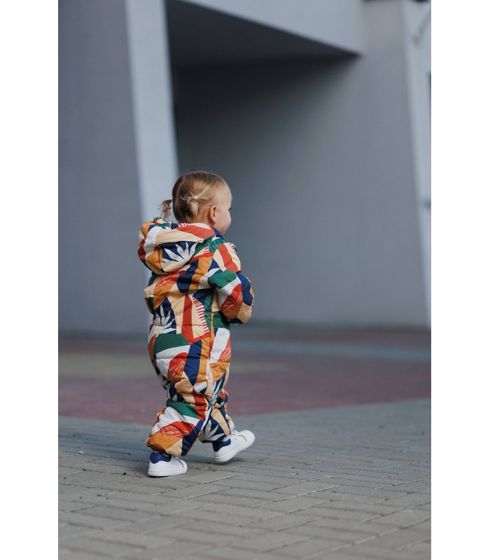 Осінній дитячий комбінезон КБ195 (F01) - Теракотовий демісезонний з принтом дитині на МамаТато
