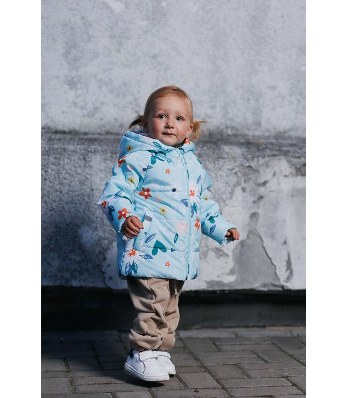 Дитяча осіння куртка КТ314 (R81) - осіння дитяча куртка у квіточку для дівчинки від МамаТато