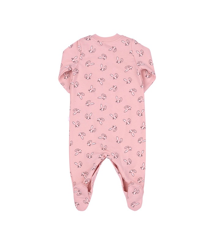 Дитячий комбінезон КБ122 байка(301) - рожевий байковий дитячий комбінезон з зайчиками від МамаТато