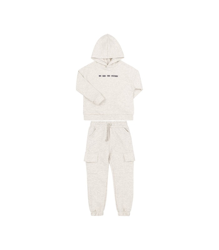 теплый детский костюм с капюшоном