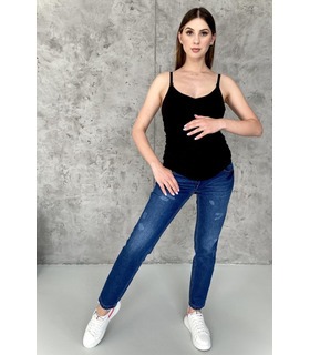 Джинсы для беременных мод.2313 0032 ➤ синие джинсы беременным с высокой трикотажной вставкой от МамаТато