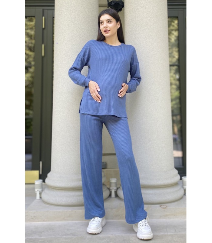 Костюм для вагітних мод.2312(2184) 1108 - синій ангоровий костюм вагітним від МамаТато