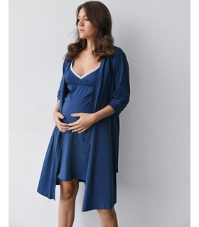 синій халат для вагітних