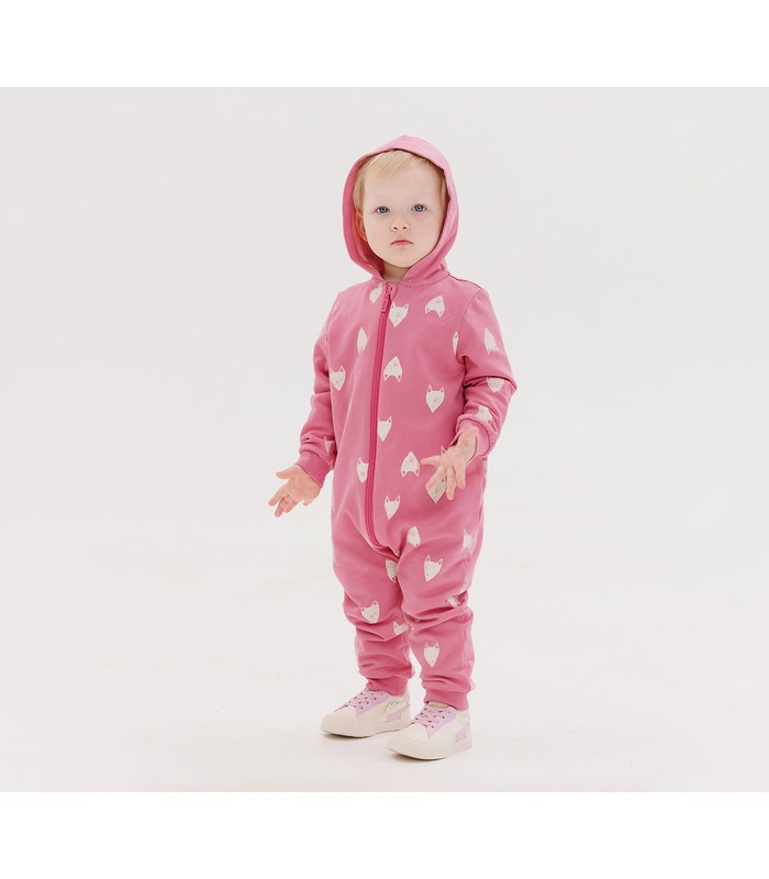 Детский комбинезон КБ209 (301) - детский розовый комбинезон с лисичками от МамаТато