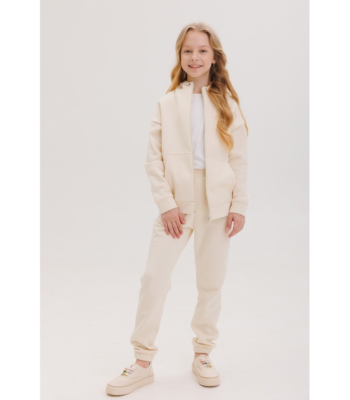 Детский костюм КС750 (200) - теплый молочный спортивный костюм девочке от МамаТато