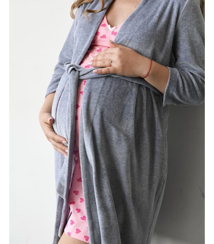 Ночная сорочка мод.24124 Сердечко - ночнушка в сердечко беременным и кормящим от МамаТато
