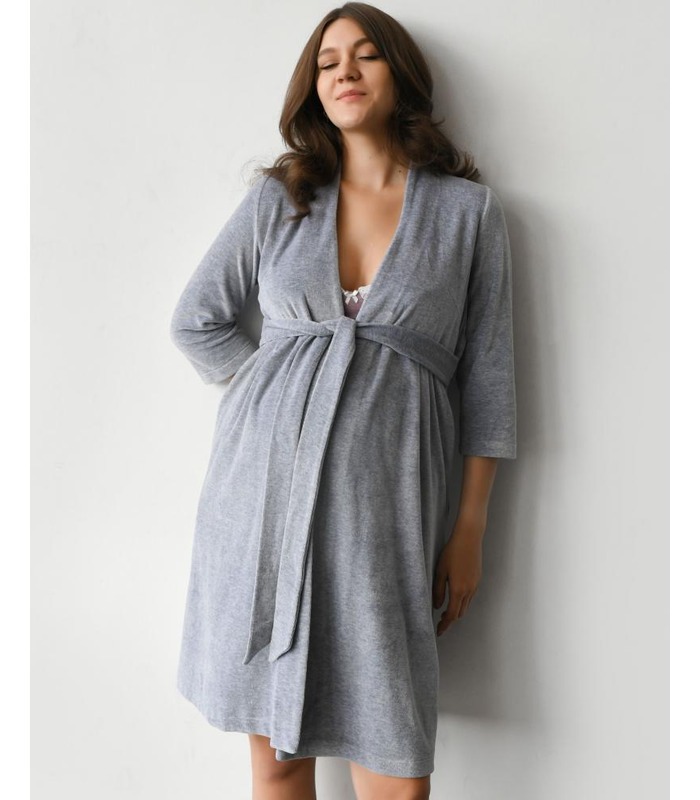 сірий халат для вагітної