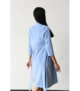 голубой велюровый халат