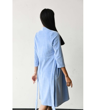 голубой велюровый халат