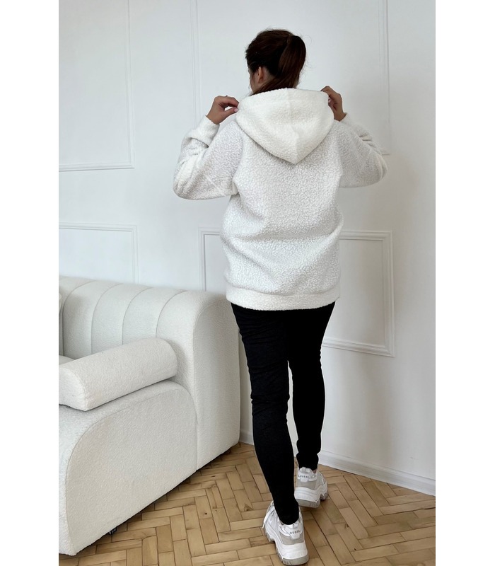 теплая молочная кофта с капюшоном для беременных