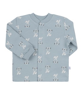 Детская рубашка РБ97 байка (401) ➤ теплая голубая детская рубашечка с зайчиками от МамаТато