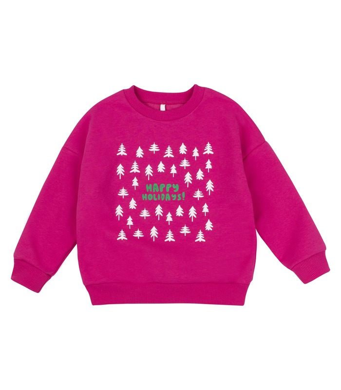 Дитячий джемпер ДЖ337 (705) - рожевий дитячий новорічний джемпер з написом від МамаТато