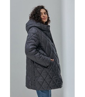 Зимова куртка вагітним Акарі GR ➤ зимова сіра куртка для вагітних від МамаТато