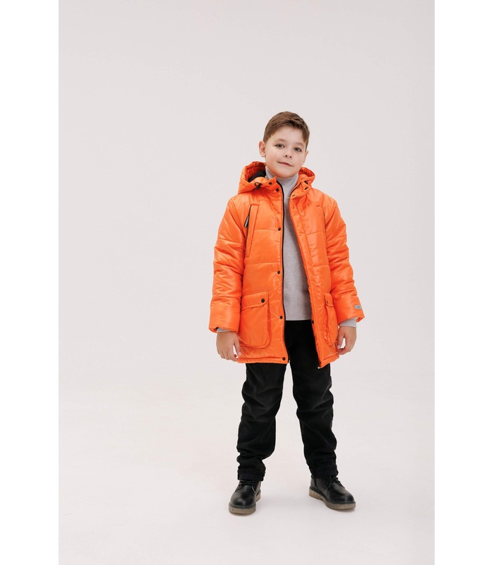 Детская зимняя куртка КТ309 (D00) - оранжевая зимняя куртка для мальчика от МамаТато
