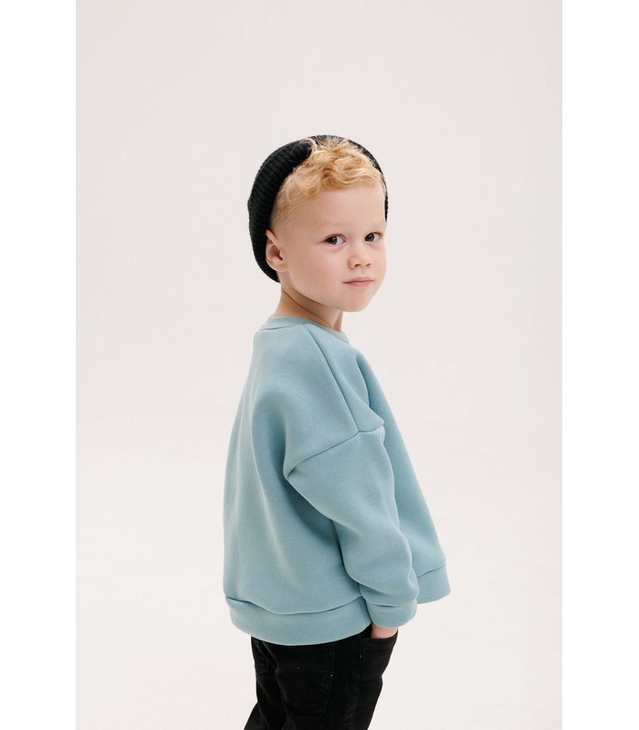 Дитячий джемпер ДЖ337 (U06) - ментоловий дитячий новорічний джемпер з начосом від МамаТато