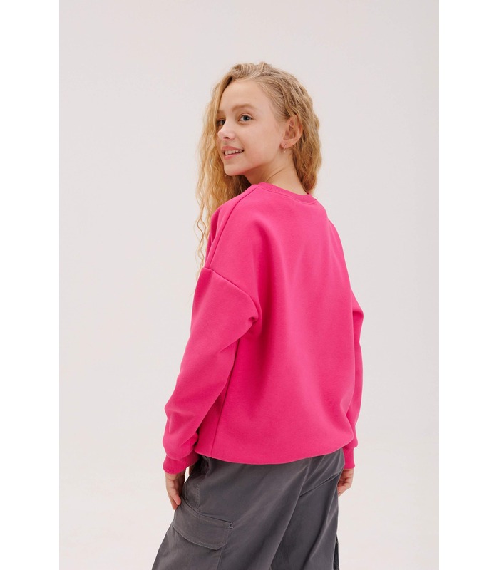 Детский джемпер ДЖ337 (705) - детский розовый новогодний джемпер с надписью от МамаТато