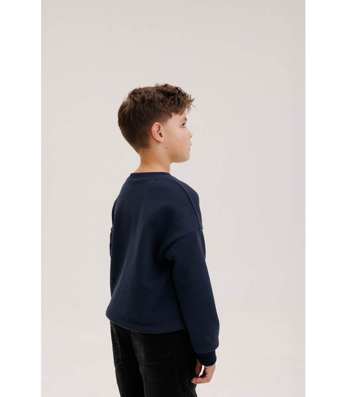 Дитячий джемпер ДЖ350 (205) - дитячий синій джемпер з новорічною вишивкою від МамаТато