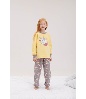 Детская байковая пижама ПЖ55 (5X5) - зимняя байковая детская пижама девочке от МамаТато