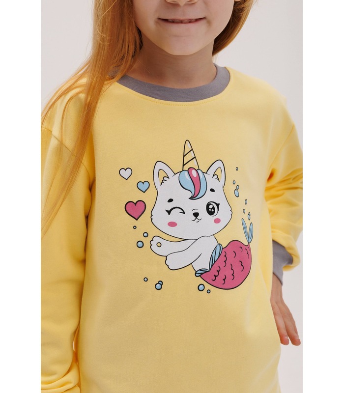 Дитяча байкова піжама ПЖ55 (5X5) - тепла дитяча піжама дівчаткам від МамаТато