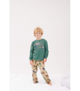 Дитяча байкова піжама ПЖ55 (6Z5) - тепла дитяча піжама з динозаврами від МамаТато