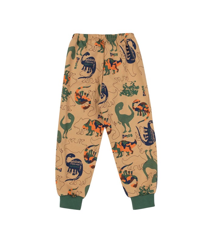 Детская байковая пижама ПЖ55 (ZZ1) - теплая детская пижама с динозаврами от МамаТато
