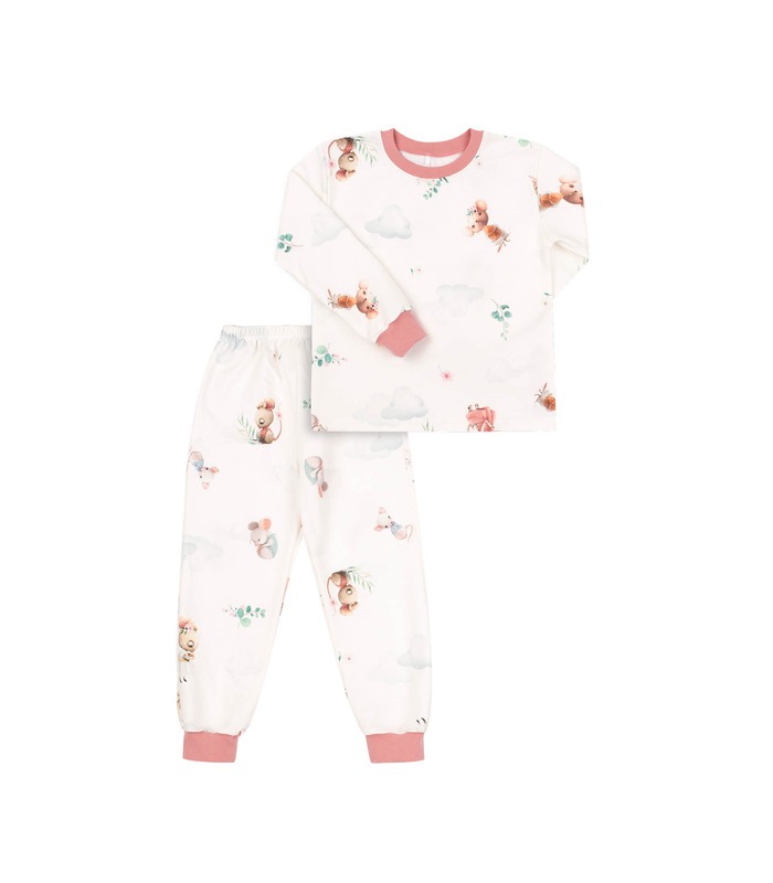 Дитяча байкова піжама ПЖ55 (221) - тепла дитяча піжама з мишками від МамаТато