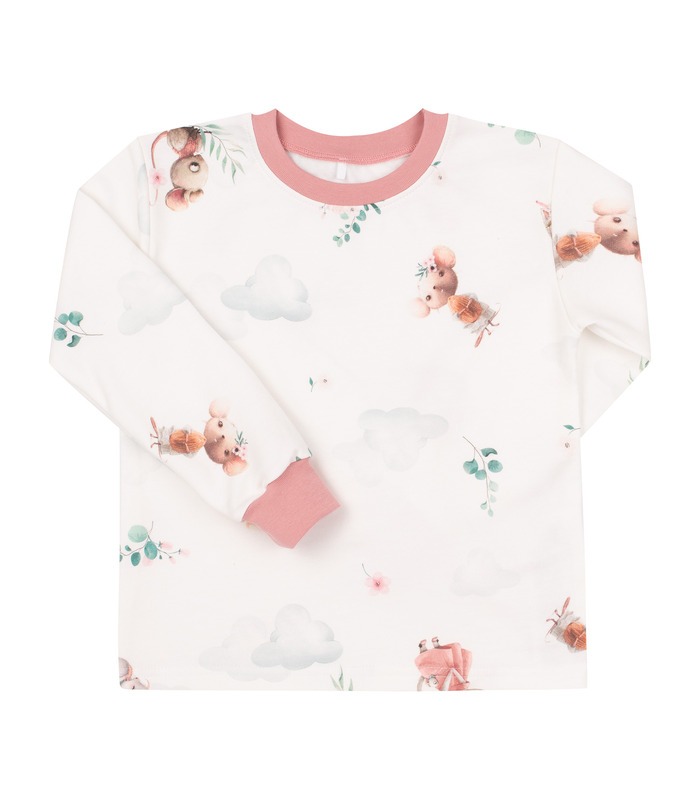 Дитяча байкова піжама ПЖ55 (221) - тепла дитяча піжама з мишками від МамаТато