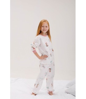 Детская байковая пижама ПЖ55 (221) - зимняя детская пижама с мышками от МамаТато
