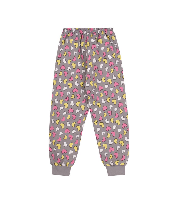 Детская байковая пижама ПЖ55 (XX1) - зимняя байковая детская пижама с сердечками от МамаТато