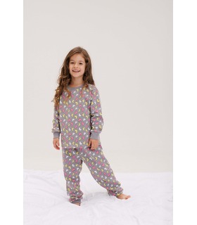 Дитяча байкова піжама ПЖ55 (XX1) - тепла дитяча піжама з сердечками дівчаткам від МамаТато