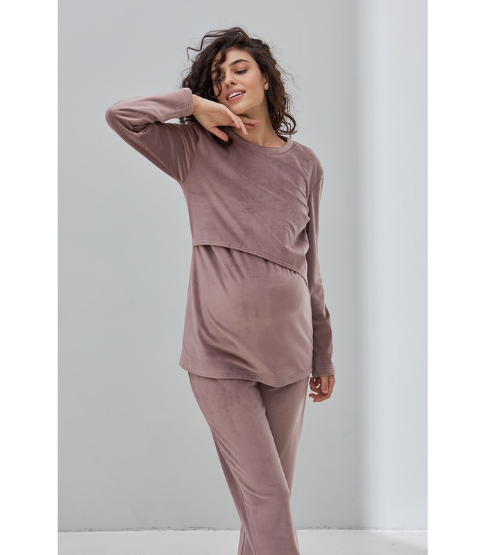 Теплая пижама для беременных Хюгге FR от Юла Мама в категории Пижамы для кормящих мам на МамаТато