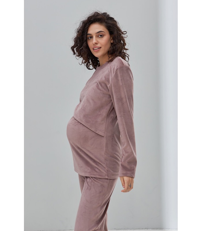 Теплая пижама для беременных Хюгге FR от Юла Мама в категории Пижамы для кормящих мам на МамаТато