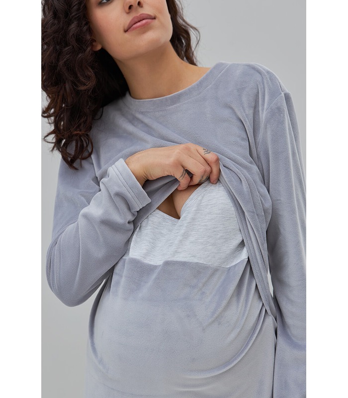 Теплая пижама для беременных Хюгге GR от Юла Мама в категории Пижамы для кормящих мам на МамаТато