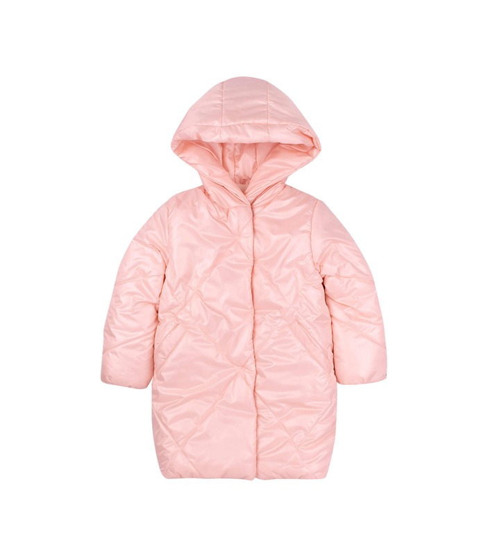 Дитяча зимова куртка КТ306 (300) - рожева дитяча куртка в ромби на зиму від МамаТато