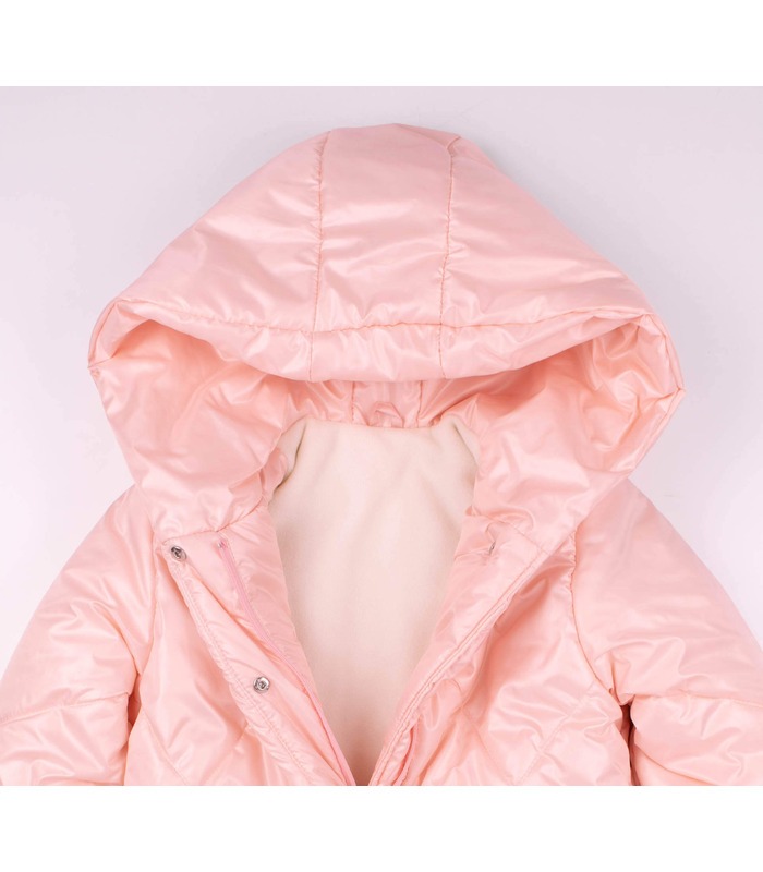 Детская зимняя куртка КТ306 (300) - зимняя розовая детская куртка в ромбы от МамаТато