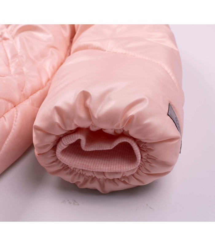 Дитяча зимова куртка КТ306 (300) - рожева дитяча куртка в ромби на зиму від МамаТато