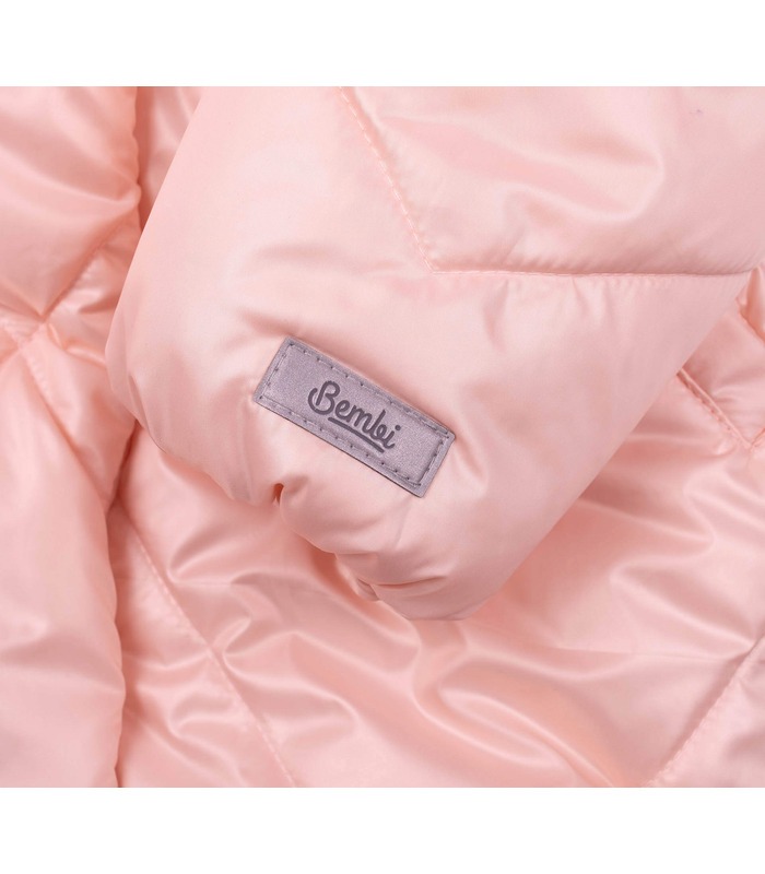 Дитяча зимова куртка КТ306 (300) - рожева дитяча куртка в ромби на зиму від МамаТато