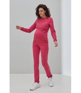 Костюм Кортни RO ➤ ягодный костюм с начесом для беременных и кормящих