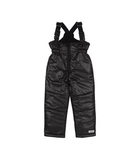 Зимовий дитячий напівкомбінезон ПК206 (Y00) ➤ чорні зимові дуті дитячі штани від МамаТато