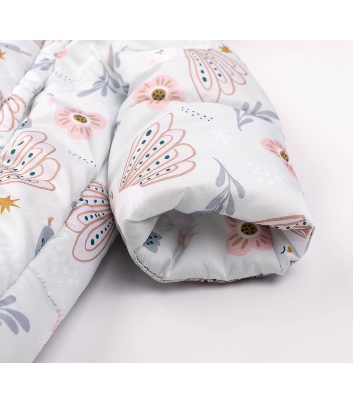 Зимний детский конверт КВ42 (W91) - детский конверт на зиму с цветочками от МамаТато